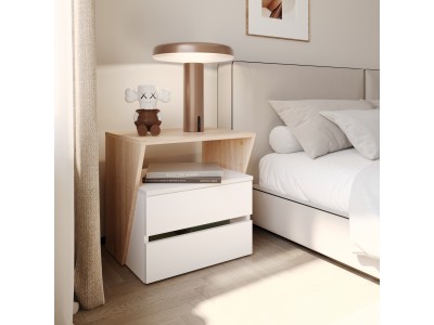 Нощно шкафче Компанит ПКТ-13 (дъб сонома/нимфея алба)